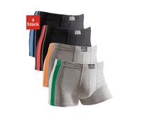 Boxer AUTHENTIC UNDERWEAR "Boxershorts für Herren", Herren, Gr. 7, 4 Stk., grau (grau, meliert, grau, meliert, schwarz, schwarz), Jersey, Obermaterial: 95% Baumwolle, 5% Elasthan, unifarben, Unterhose