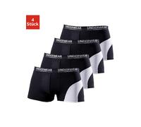Boxer AUTHENTIC UNDERWEAR "Boxershorts für Herren", Herren, Gr. 7 (XL), schwarz (schwarz, schwarz), Jersey, Obermaterial: 95% Baumwolle, 5% Elasthan, unifarben, Unterhosen, mit kontrastfarbenen Einsat