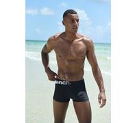 Boxer-Badehose BENCH., Herren, Gr. 4, N-Gr, schwarz, Recycling-Polyamid, kontrastfarbene Details, unifarben, Badehosen, mit Bench-Schriftzug (82255864-4) schwarz