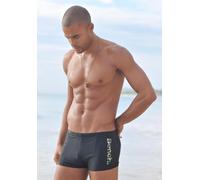 Boxer-Badehose BENCH., Herren, Gr. 8, N-Gr, schwarz, Polyamid, unifarben, Badehosen, mit coolem Logo in Tarnfarben-Optik (497008-8) schwarz