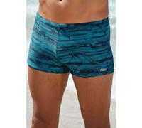 Boxer-Badehose BRUNO BANANI, Herren, Gr. 6 (52), N-Gr, bunt (türkis, marine), Polyamid, bedruckt, Badehosen, mit trendigem Alloverprint (71604501-6) türkis, marine