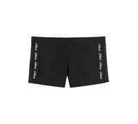 Boxer-Badehose S.OLIVER, Herren, Gr. 4, N-Gr, schwarz, Recycling-Polyamid, unifarben, Badehosen, mit Markenschriftzügen (62718818-4) schwarz