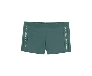Boxer-Badehose S.OLIVER, Herren, Gr. 6, N-Gr, blau (petrol), Recycling-Polyamid, unifarben, Badehosen, mit Markenschriftzügen (73326636-6) petrol