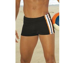 Boxer-Badehose S.OLIVER, Herren, Gr. 9, N-Gr, braun, Polyamid, unifarben, Badehosen, mit Reißverschlusstasche (727495-9) braun