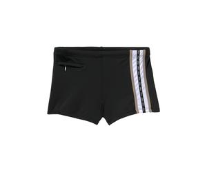 Boxer-Badehose S.OLIVER, Herren, Gr. 9, N-Gr, schwarz, Polyamid, unifarben, Badehosen, mit Reißverschlusstasche (725329-9) schwarz