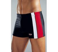 Boxer-Badehose schwarz-rot-weiß 6 Polyamid, Elasthan