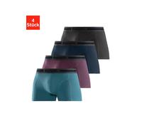 Boxer BENCH. "Boxershorts für Herren", Herren, Gr. L, 4 Stk., bunt (blau, bordeaux, anthrazit, petrol), Jersey, Obermaterial: 95% Baumwolle, 5% Elasthan, unifarben, Unterhosen, Unterhosen mit Overlock