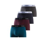 Boxer BENCH. "Boxershorts für Herren", Herren, Gr. M, 4 Stk., bunt (navy, bordeaux, petrol, anthrazit), Jersey, Obermaterial: 95% Baumwolle, 5% Elasthan, unifarben, Unterhosen, Unterhosen mit kontrast