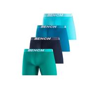 Boxer BENCH. "Boxershorts für Herren", Herren, Gr. S (4), 4 Stk., blau (petrol, navy, blau, türkis), Jersey, Obermaterial: 92% Baumwolle, 8% Elasthan (LYCRA), unifarben, eng, Unterhosen, Unterhose mit