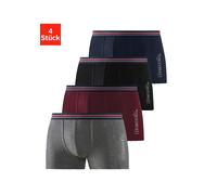 Boxer BENCH. "Boxershorts für Herren", Herren, Gr. S, 4 Stk., bunt (bordeaux, schwarz, anthrazit, meliert, navy), Single Jersey, Obermaterial: 95% Baumwolle, 5% Elasthan, unifarben, körpernah, Unterho