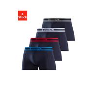 Boxer BENCH. "Boxershorts für Herren", Herren, Gr. S, 4 Stk., bunt (navy, blau, navy, grau, meliert, navy, rot, navy, weiß), Jersey, Obermaterial: 95% Baumwolle, 5% Elasthan, unifarben, Unterhosen, Un