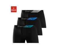 Boxer BENCH. "Boxershorts für Herren", Herren, Gr. XL, 3 Stk., schwarz, Jersey, Obermaterial: 90% Baumwolle, 10% Elasthan (LYCRA), unifarben, Unterhosen, Unterhosen mit modischem Streifen im Webbund (