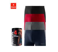Boxer BENCH. "Boxershorts für Herren", Herren, Gr. XL, 4 Stk., bunt (navy, anthrazit, meliert, rot, schwarz), Jersey, Obermaterial: 95% Baumwolle, 5% Elasthan, unifarben, Unterhosen, Unterhosen in der