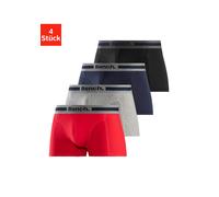Boxer BENCH. "Boxershorts für Herren", Herren, Gr. XXL, 4 Stk., bunt (rot, grau, meliert, navy, schwarz), Jersey, Obermaterial: 95% Baumwolle, 5% Elasthan, unifarben, Unterhosen, Unterhosen mit Overlo