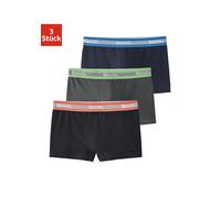 Boxer BENCH. "Boxershorts für Jungen", Jungen, Gr. 182, 3 Stk., schwarz (schwarz, grau, navy), Jersey, Obermaterial: 95% Baumwolle, 5% Elasthan, unifarben, körpernah, Unterhosen, unifarben, mit Logosc