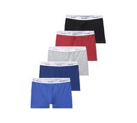 Boxer BENCH. "Boxershorts für Jungen", Kinder, Gr. 182, 5 Stk., schwarz (rot, blau, hellblau, grau, schwarz), Jersey, Obermaterial: 95% Baumwolle, 5% Elasthan, unifarben, körpernah, Unterhosen, mit Lo