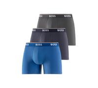 Boxer BOSS "Boxer 3 PACK", Herren, Gr. L (52), blau (blau, navy, anthrazit), Jersey, Obermaterial: 95% Baumwolle, 5% Elasthan, unifarben, Unterhosen, mit farblich passendem Webbund (53340058-L) blau,