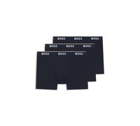 Boxer BOSS "Boxer 3 PACK", Herren, Gr. L (52), schwarz (schwarz480), Jersey, Obermaterial: 95% Baumwolle, 5% Elasthan, unifarben, Unterhosen, mit farblich passendem Webbund (31123420-L) schwarz480