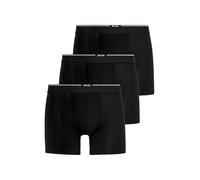 Boxer BOSS "Boxer Brief 3P Bamboo", Herren, Gr. XL, 3 Stk., schwarz (schwarz 001), Jersey, Obermaterial: 95% Viskose, 5% Elasthan, körpernah, Unterhosen, mit Logoschriftzug auf dem Bund (62506800-XL)