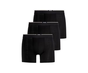 Boxer BOSS "Boxer Brief 3P Bamboo", Herren, Gr. XXL, 3 Stk., Jersey, schwarz (schwarz 001), Jersey, Obermaterial: 95% Viskose, 5% Elasthan, körpernah, Unterhosen, mit Logoschriftzug auf dem Bund (6250