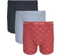 Boxer "BOXER BRIEF 3PK", Herren, Gr. S (48), shoreline, diamond logo punch pink, b, Jersey, Obermaterial: 100% Baumwolle, CALVIN KLEIN UNDERWEAR, unifarben, körpernah, Unterhosen, mit Logo-Elastikbund