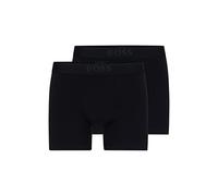 Boxer BOSS "Boxer 2P UltraSoft", Herren, Gr. XL, 2 Stk., schwarz, Jersey, Obermaterial: 90% Modal, 10% Elasthan, unifarben, körpernah, Unterhosen, mit tonalem BOSS Logo-Elastikbund (53103969-XL) schwa