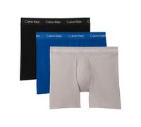 Boxer "BRIEF 3 PACK", Herren, Gr. S (48), 3 Stk., classic blau, porpoise, schwarz, Jersey, Obermaterial: 95% Baumwolle, 5% Elasthan, CALVIN KLEIN UNDERWEAR, körpernah, Unterhosen, mit längerem Bein (9
