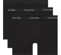 Boxer "BRIEF 3 PACK", Herren, Gr. M (50), 3 Stk., schwarz w, weiß, blau shadow, m, Jersey, Obermaterial: 95% Baumwolle, 5% Elasthan, CALVIN KLEIN UNDERWEAR, körpernah, Unterhosen, mit längerem Bein (9