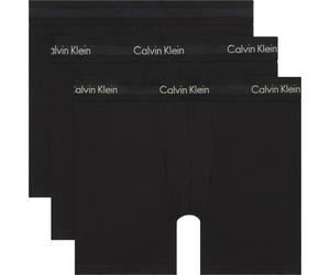 Boxer "BRIEF 3 PACK", Herren, Gr. M (50), 3 Stk., schwarz w, weiß, blau shadow, m, Jersey, Obermaterial: 95% Baumwolle, 5% Elasthan, CALVIN KLEIN UNDERWEAR, körpernah, Unterhosen, mit längerem Bein (9