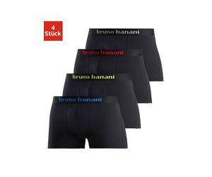 Boxer BRUNO BANANI "Boxershorts für Herren", Herren, Gr. L, 4 Stk., schwarz, Jersey, Obermaterial: 95% Baumwolle, 5% Elasthan, unifarben, Unterhosen, mit farbigen Marken-Schriftzug am Bündchen (701983