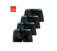 Boxer BRUNO BANANI "Boxershorts für Herren", Herren, Gr. S (4), 4 Stk., schwarz, Jersey, Obermaterial: 95% Baumwolle, 5% Elasthan, unifarben, körpernah, Unterhosen, mit Schriftzug im Bund (31774630-S)
