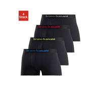 Boxer BRUNO BANANI "Boxershorts für Herren", Herren, Gr. XL, schwarz, Jersey, Obermaterial: 95% Baumwolle, 5% Elasthan, unifarben, Unterhosen, mit farbigen Marken-Schriftzug am Bündchen (70198319-XL) 