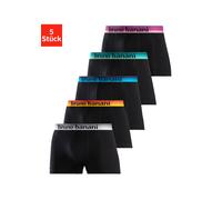 Boxer BRUNO BANANI "Boxershorts für Herren", Herren, Gr. XL, 5 Stk., bunt (navy, blau, schwarz, pink, grau, meliert, mint, anthrazit, meliert, gelb, schwarz, grau), Jersey, Obermaterial: 95% Baumwolle