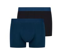 Boxer BRUNO BANANI "Flowing", Damen, Gr. L, peacock blau, schwarz, Stoff, Obermaterial: 93% Baumwolle, 7% Elasthan, körpernah, Unterhosen, mit kontrastreichem Logobund (60234736-L) peacock blau, schwa