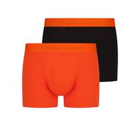 Boxer BRUNO BANANI "Flowing", Herren, Gr. S, schwarz (karotte, schwarz), Stoff, Obermaterial: 93% Baumwolle, 7% Elasthan, unifarben mit Farbeinsatz, körpernah, Unterhosen, mit kontrastreichem Logobund
