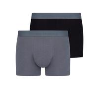 Boxer BRUNO BANANI "Flowing", Herren, Gr. S, wolkengrau, schwarz, Stoff, Obermaterial: 93% Baumwolle, 7% Elasthan, unifarben mit Farbeinsatz, körpernah, Unterhosen, mit kontrastreichem Logobund (82649