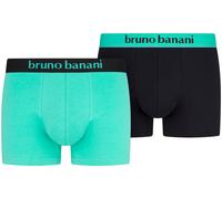 Boxer BRUNO BANANI "Flowing", Herren, Gr. XXL (8), jadegrün, schwarz, Stoff, Obermaterial: 93% Baumwolle, 7% Elasthan, körpernah, Unterhosen, mit kontrastreichem Logobund (62835349-XXL) jadegrün, schw