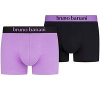 Boxer BRUNO BANANI "Flowing", Herren, Gr. XXL (8), lila (lavendel, schwarz), Stoff, Obermaterial: 93% Baumwolle, 7% Elasthan, körpernah, Unterhosen, mit kontrastreichem Logobund (26227206-XXL) lavende
