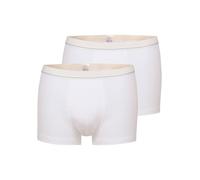 Boxer BUGATTI "Rom", Herren, Gr. 5M, weiß (weiß, hell, uni), Single Jersey, Obermaterial: 95% Baumwolle, 5% Elasthan, unifarben, körpernah, Unterhosen, weich, basic, eng, atmungsaktiv, breiter Bund, B