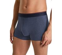 Boxer CALIDA "Cotton Sporty", Herren, Gr. L (52/54), blau (jeans melé), Obermaterial: 95% Baumwolle, 5% Elasthan, unifarben, körpernah, Unterhosen, mit anliegendem Schnitt und kurzem Bein (39487211-L)