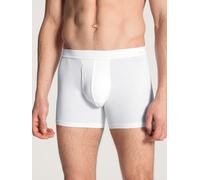 Boxer CALIDA "Evolution", Herren, Gr. L (52/54), weiß, Single Jersey, Obermaterial: 95% Baumwolle, 5% Elasthan, unifarben, körpernah, Unterhosen, Logo-Schriftzug, Single Jersey, ohne Eingriff (3770942