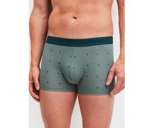 Boxer CALIDA "Grafic Cotton", Herren, Gr. L (52/54), laurel grün, Single Jersey, Obermaterial: 90% Baumwolle, 10% Elasthan, körpernah, Unterhosen, ohne Eingriff, mit Softgummibund, Single-Jersey, elas