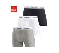 Boxer "CK Boxer 3x", Herren, Gr. XL (8), 3 Stk., schwarz-weiß (schwarz, weiß, grau, meliert), Obermaterial: 95% Baumwolle, 5% Elasthan, CALVIN KLEIN UNDERWEAR, Unterhosen, mit Logoschriftzug am Bund (