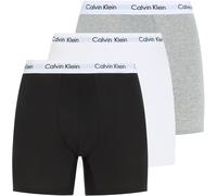 Boxer "CK lg Boxer", Herren, Gr. L (52), 3 Stk., schwarz-weiß (grau, schwarz, weiß), Jersey, Obermaterial: 95% Baumwolle, 5% Elasthan, CALVIN KLEIN UNDERWEAR, unifarben, körpernah, Unterhosen, mit län