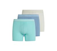Boxer "CK lg Boxer", Herren, Gr. M (50), 3 Stk., blau (faded denim, celadon tint, beau bl), Jersey, Obermaterial: 95% Baumwolle, 5% Elasthan, CALVIN KLEIN UNDERWEAR, körpernah, Unterhosen, mit längere