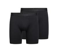 FALKE Herren Boxershorts Daily Comfort Long Leg Multipack M Bx Baumwolle atmungsaktiv 2 Stück, Schwarz Black 3000, S