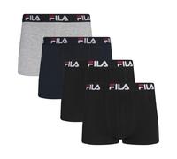 Boxer FILA, Herren, Gr. S, schwarz (schwarz, grau, navy), Single Jersey, Obermaterial: 95% Baumwolle, 5% Elasthan, meliert, unifarben, körpernah, Unterhosen, ohne Eingriff, Logobund, Topseller (887212