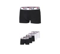 Boxer FILA "MAN BOXER SHORTS", Damen, Gr. L, 3x schwarz, 2x weiß, Obermaterial: 95% Baumwolle, 5% Elasthan, körpernah, Unterhosen, mit Logobund (57853232-L) 3x schwarz, 2x weiß