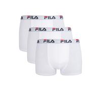Boxer FILA "MAN BOXER SHORTS", Herren, Gr. M, weiß, Single Jersey, Obermaterial: 95% Baumwolle, 5% Elasthan, bedruckt, unifarben mit Farbeinsatz, körpernah, Unterhosen, mit elastischem Logobund (64475