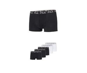 Boxer FILA "MAN BOXER SHORTS", Herren, Gr. S, 3x schwarz, 2x weiß, Jersey, Obermaterial: 95% Baumwolle, 5% Elasthan, körpernah, Unterhosen, ohne Eingriff, mit Logobund (41737201-S) 3x schwarz, 2x weiß